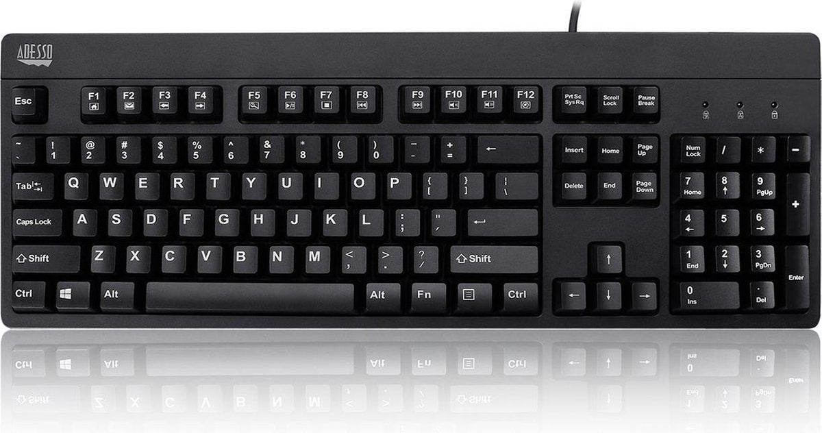 Adesso EasyTouch 630UB toetsenbord USB QWERTY Amerikaans Engels Zwart