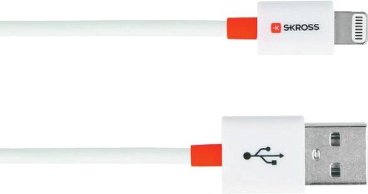 Skross iPhone/iPad/iPod USB-kabel [1x USB - 1x Apple dock-stekker Lightning] 1.00 m Wit