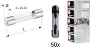 glas zekering rapid type 2A 6x32 mm 50 stuks in een doosje