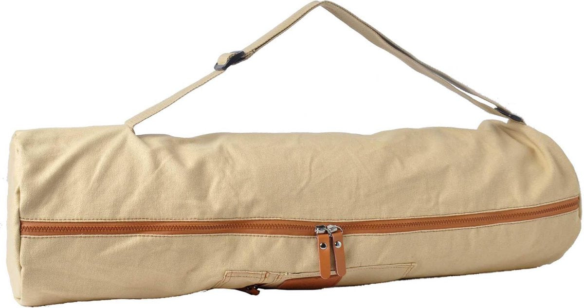 #DoYourYoga - yogatas - »Sunita« - yogabag van canvas - 68 x 20 cm. - zandkleur