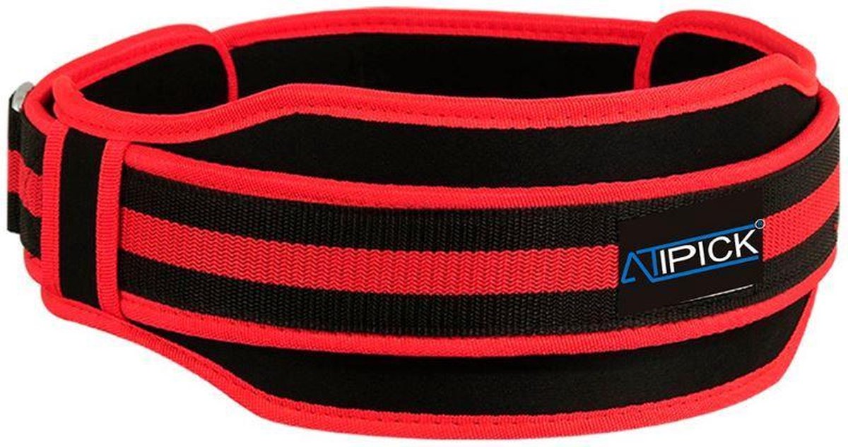 Atipick Gewichthefgordel 12 Cm Nylon Zwart/rood 120 Cm Maat Xxl