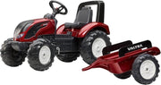 Falk Valtra S4 traptractor met aanhanger en geluid in donkerrood