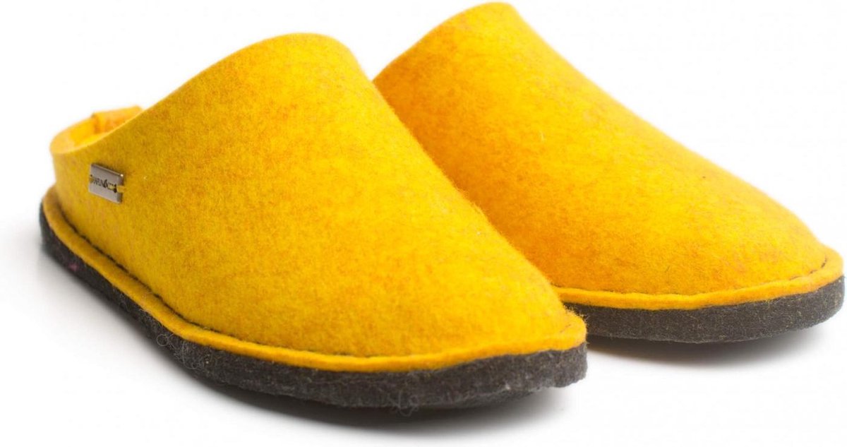 Haflinger Flair Soft open pantoffel - Mais Geel - 37 - Vilt