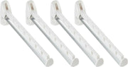 Set van 4x stuks kledinghaken inklapbaar wit 31 cm - Kledinghangerhaak/kledinghaak voor aan de muur - voor 7 hangers