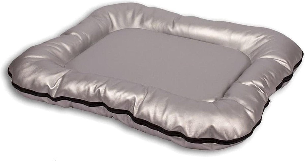 Lobbes ligkussen leatherlook zilver 85x65x5 cm