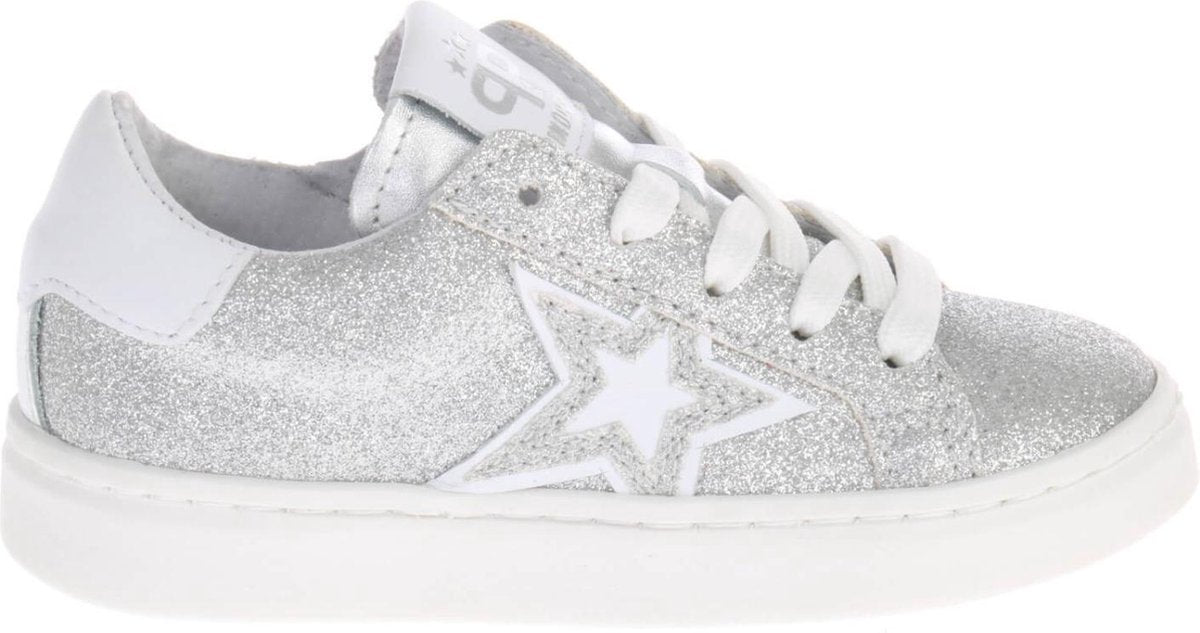 Pinocchio P1129 Sneakers Zilver Glitter met Ster - Maat 25