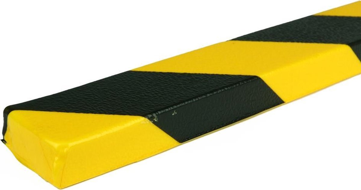 PRS stootrand vlakprofiel model 43 – geel-zwart – 1 meter Geel & Zwart 50 mm x 1 m (stuk) x 20 mm