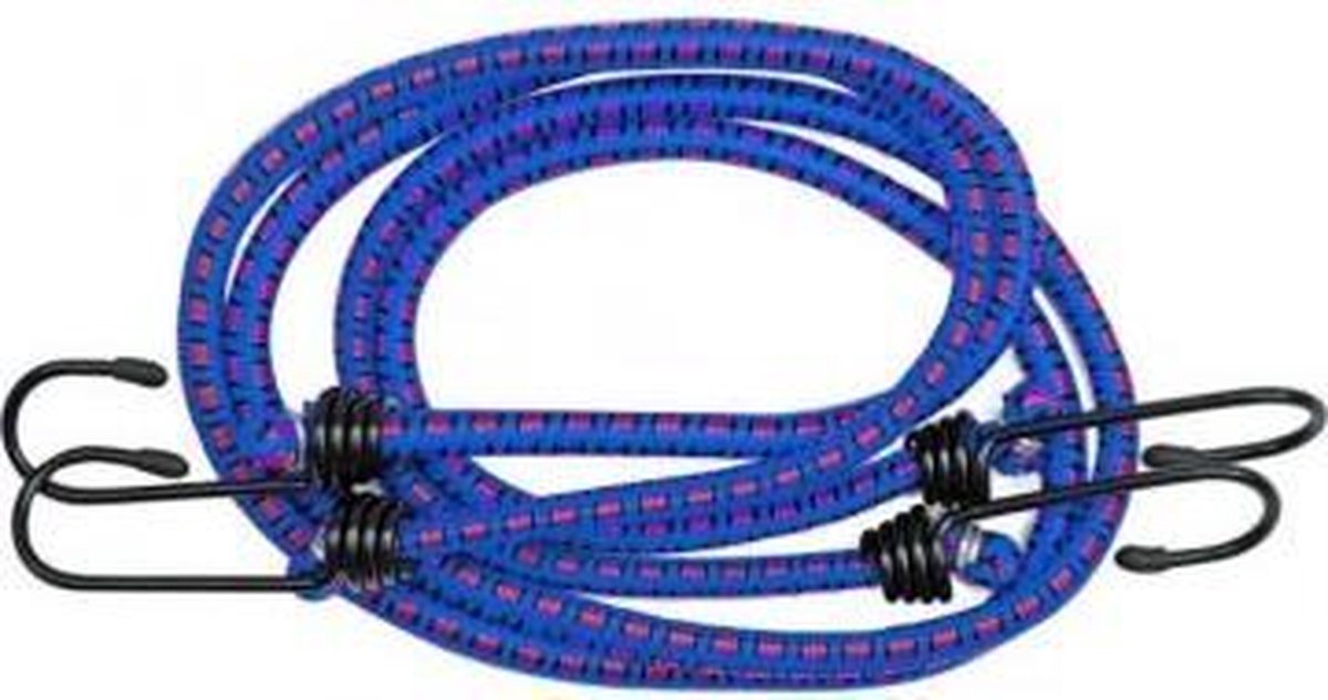 Snelbinder met spinhaak - 100 cm - Blauw - 2 stuks