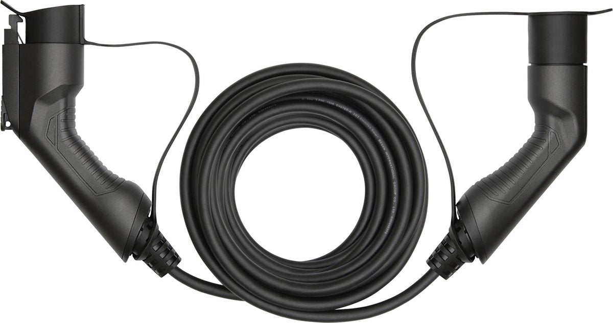 DELTACO EV-1107 e-Charge kabel - Type 2 naar Type 1 - 1-fase - 16A - 3.7KW - 7 m - Zwart