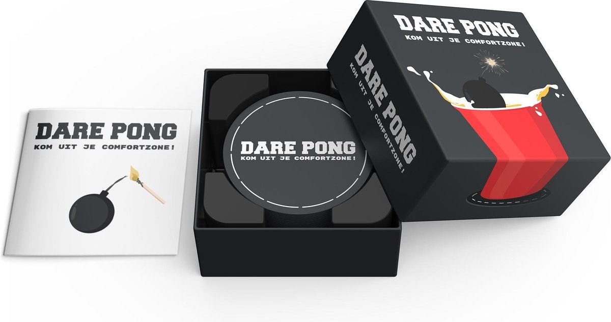Dare Pong + BierPong Set - Drankspel - Kaartspel - Bierpong - Waterbestendig - Nederlandstalig - Complete Set