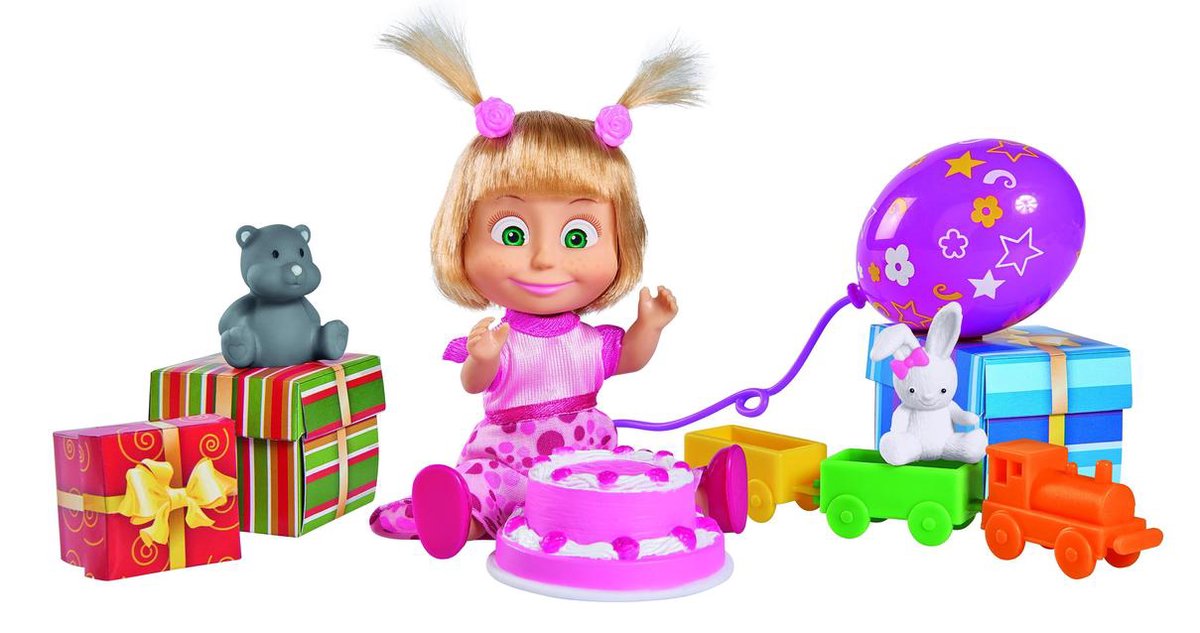 MASHA & THE BEAR - DOLL W/BIRTHDAY SET