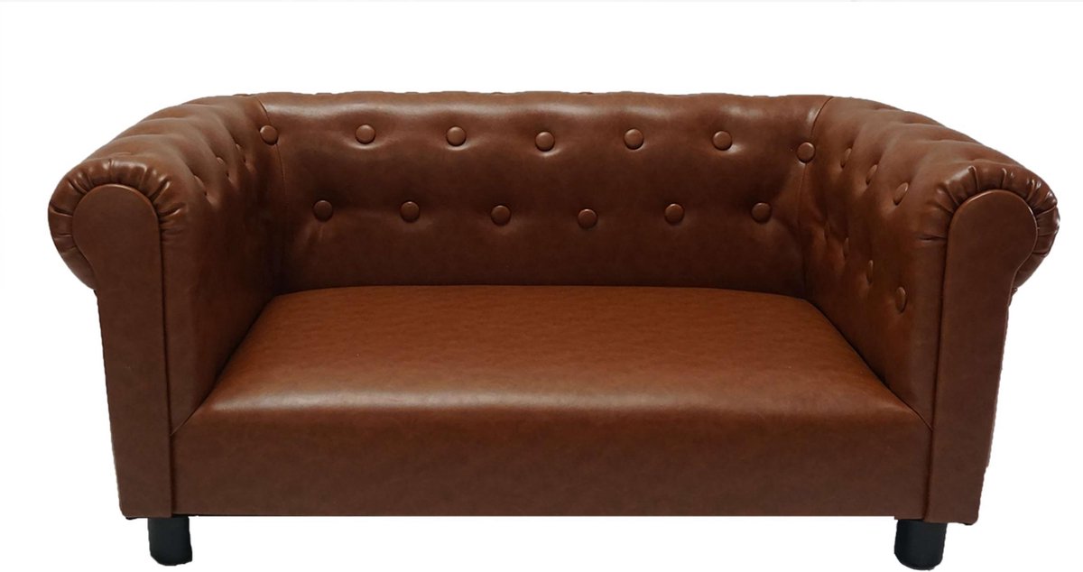 Zetel richy kunstleder bruin 93x58x41cm
