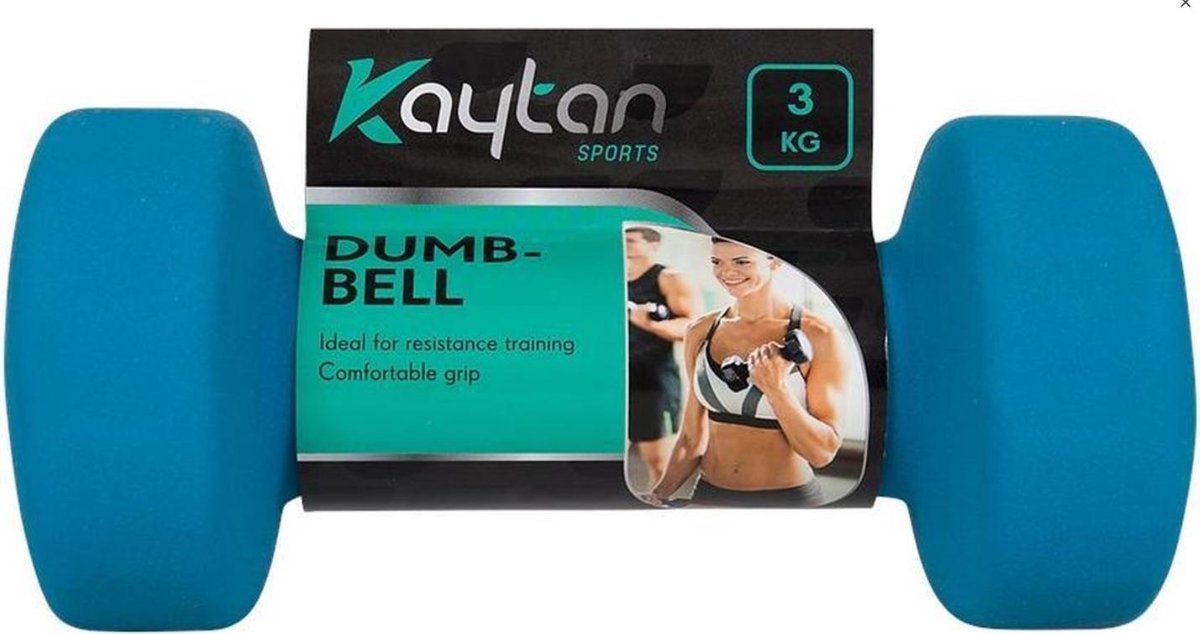 2 x Dumbbell - 3 kg - Dumbbell - Dumbbells - Blauw