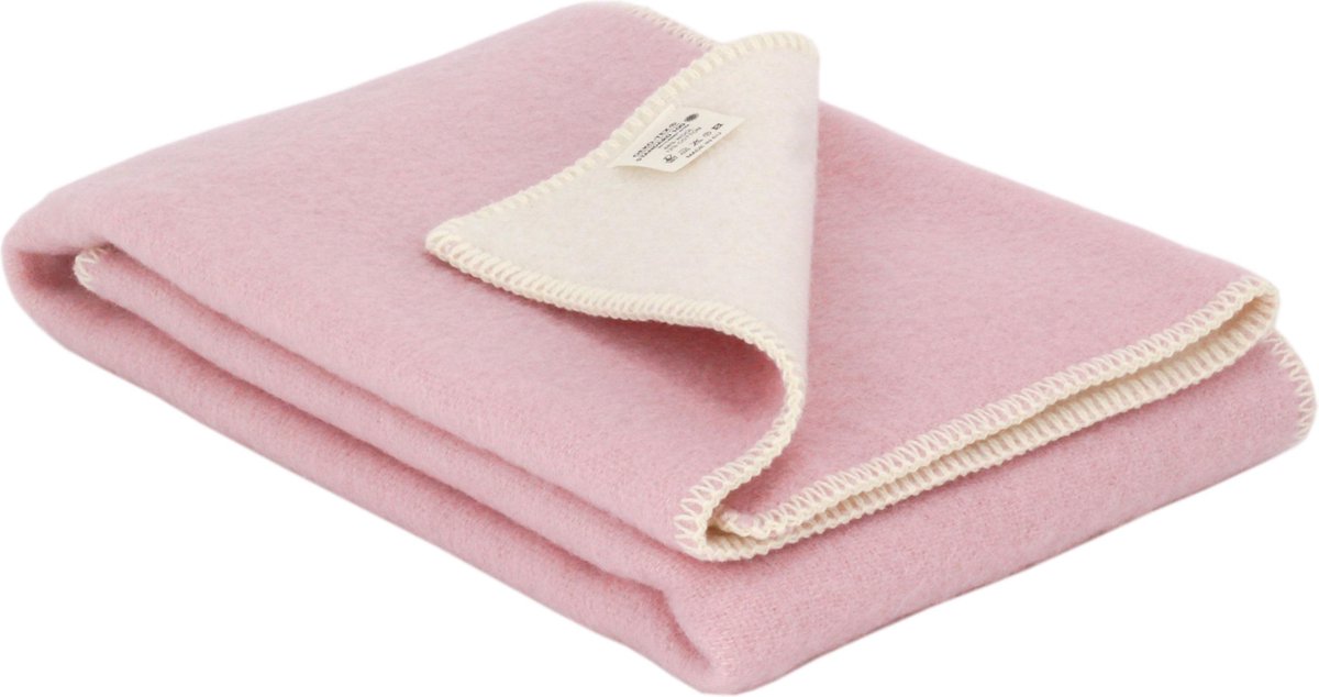 Wollen babydekentje roze