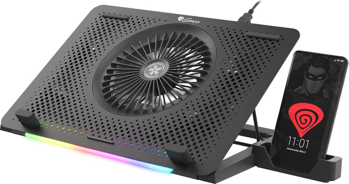 Genesis OXID 450 Gaming Laptop cooler met RGB verlichting 15