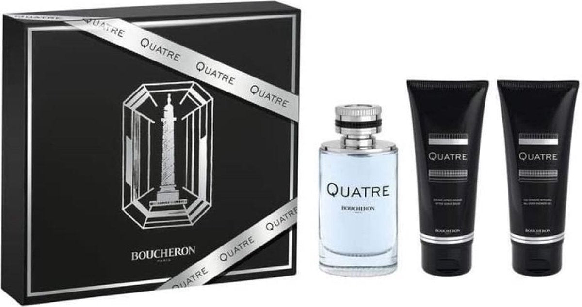 Boucheron Quatre Pour Homme Gift Set 100ml EDT + 100ml Aftershave Balm + 100ml Shower Gel