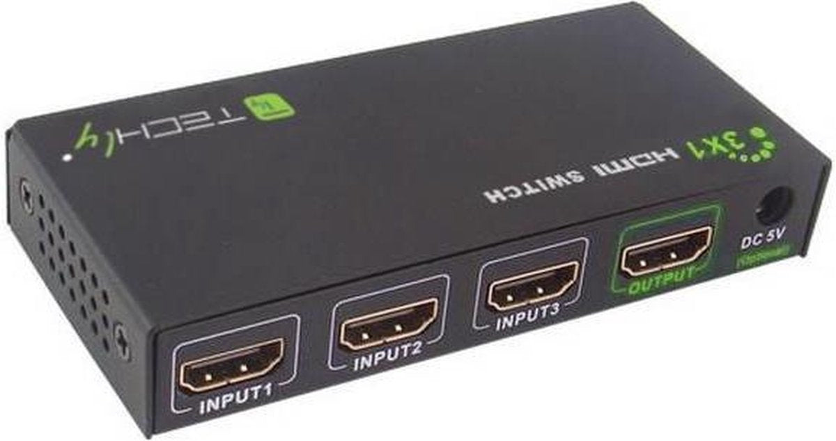 Techly 4K HDMI Switch - 3 HDMI Inputs & 1 HDMI Output