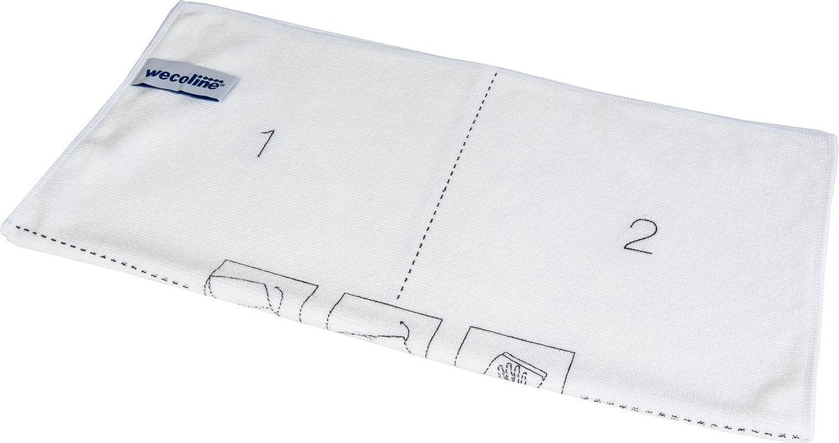 Wecoline Microvezel reinigingsdoek met vouwinstructie Wit 10 stuks