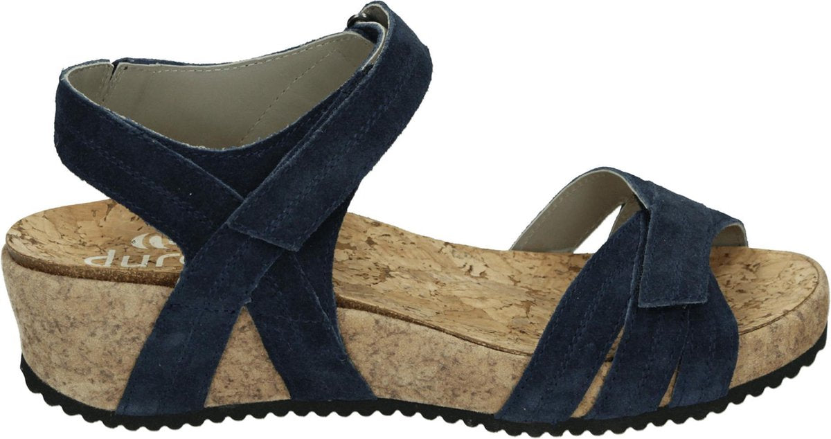 Durea 7393 H - Volwassenen Sandalen met hakDames Sandalen - Kleur: Blauw - Maat: 37.5