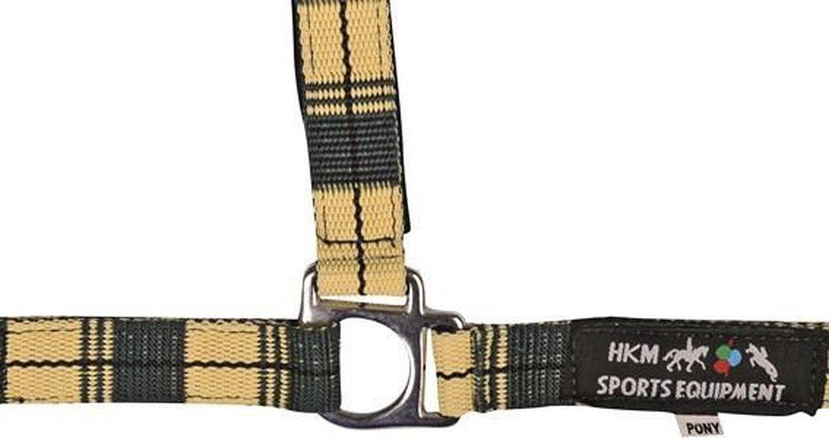 HKM Halster nylon -geblokt- zacht onderlegd pistache/groen Pony