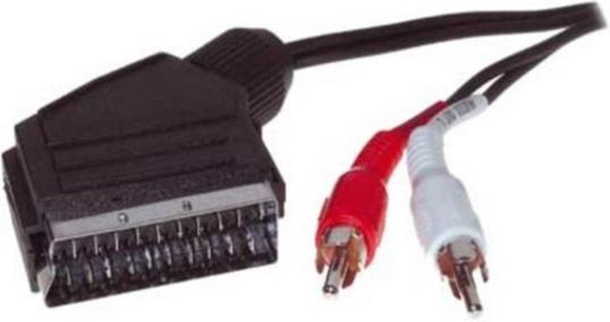 S-Impuls Tulp stereo 2x RCA (m) naar Scart (m) audio kabel / zwart - 2 meter