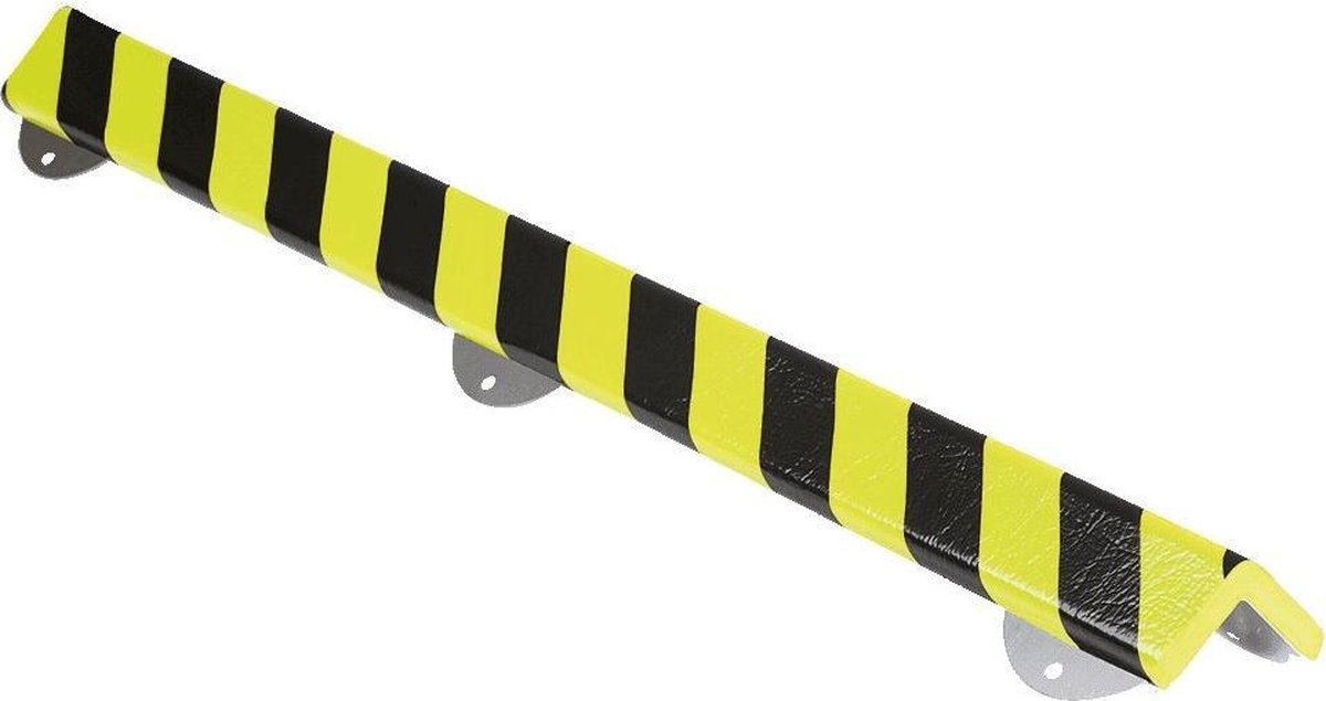 Stootrand hoekbeschermingprofiel met RVS-onderkant type H+ lengte 1 m Geel