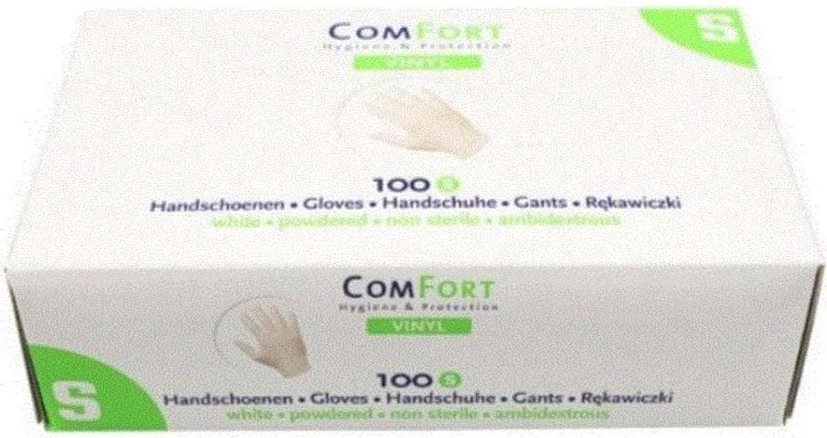 Handschoenen wegwerp vinyl wit maat s 100 stuks