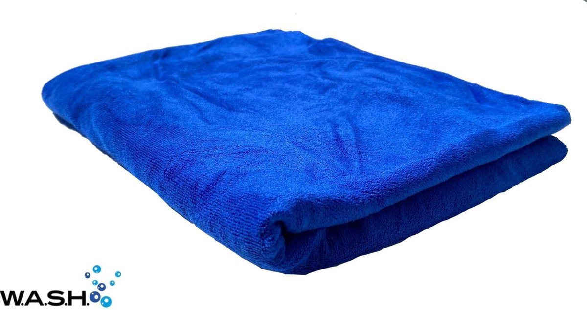 W.A.S.H. Microvezel Premium Poetsdoek | Perfect voor car detailers | Blauw | 60x60 cm | pak van 12 stuks