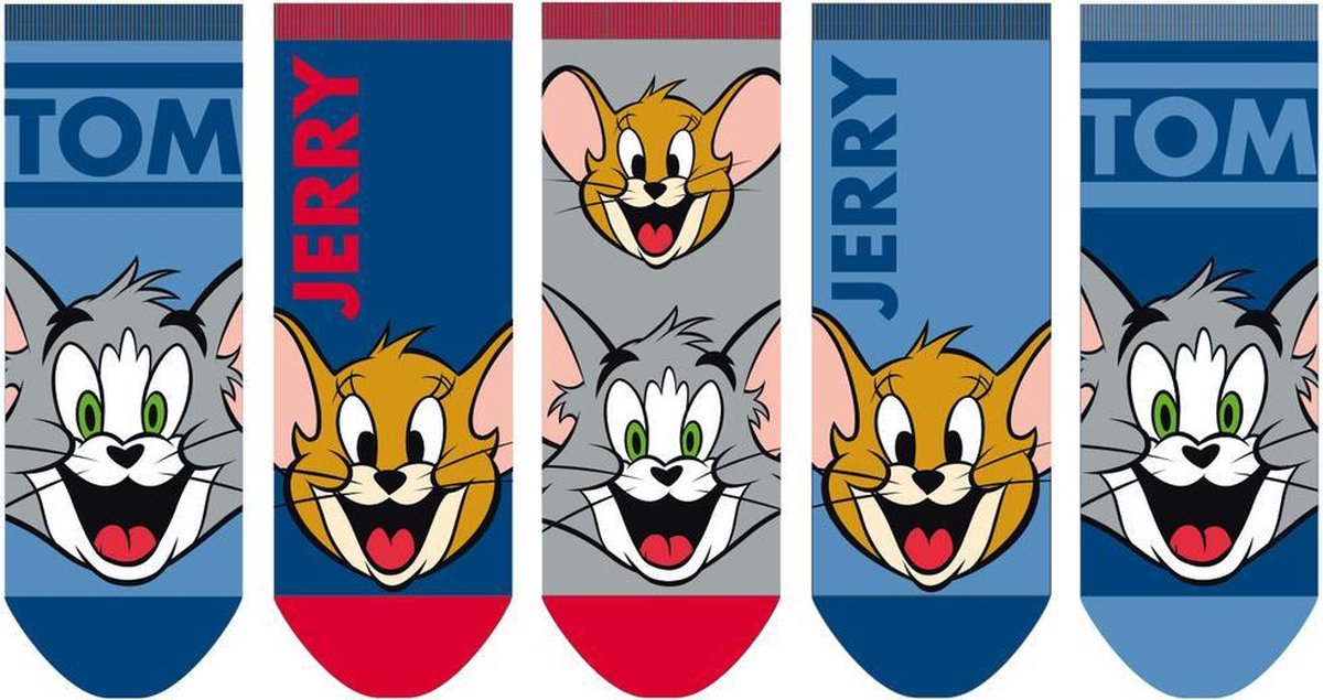 Tom en Jerry Sokken | 5 Paar | Katoen | Maat 31 - 34 | Tom and Jerry Socks