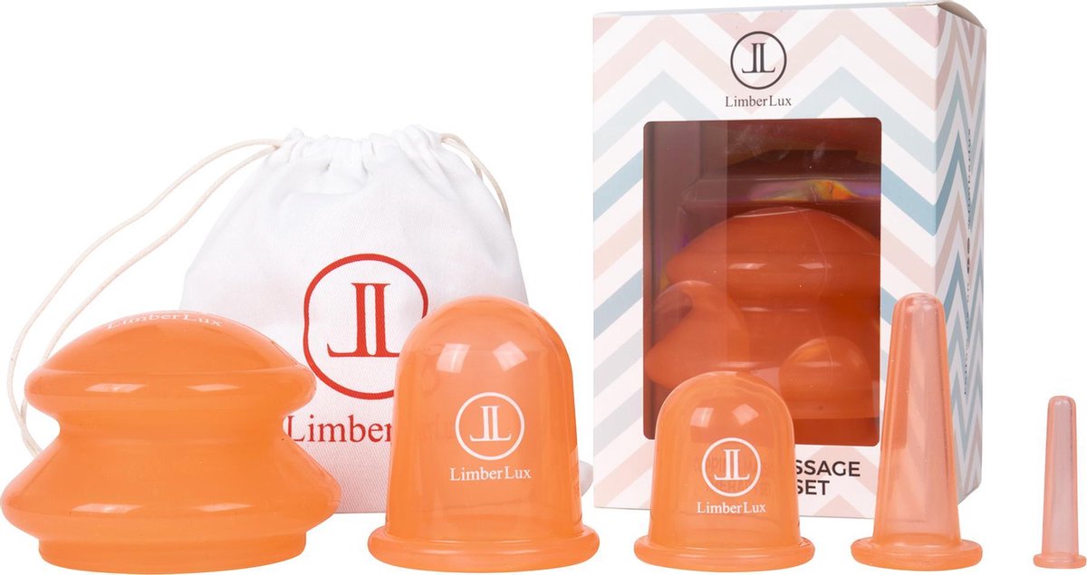 LimberLux anti cellulite cups - inclusief draagzakje  - Cupping set massage - Cupping cups voor lichaam en gezicht - Anti cellulitis massage apparaat