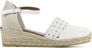 Mace Vrouwen Textiel Espadrilles / Damesschoenen Sleehak - Gesp sluiting -  M1057 sue - Wit - maat 42