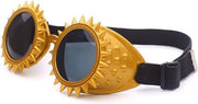 Steampunk goggles zonnebril - goud spikes zon - bril burning man
