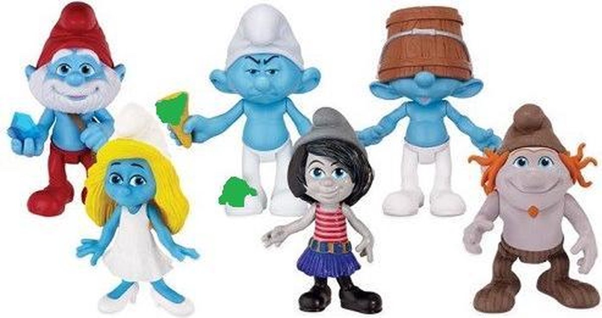 Set van 6 beweegbare Jakks Pacific smurfen
