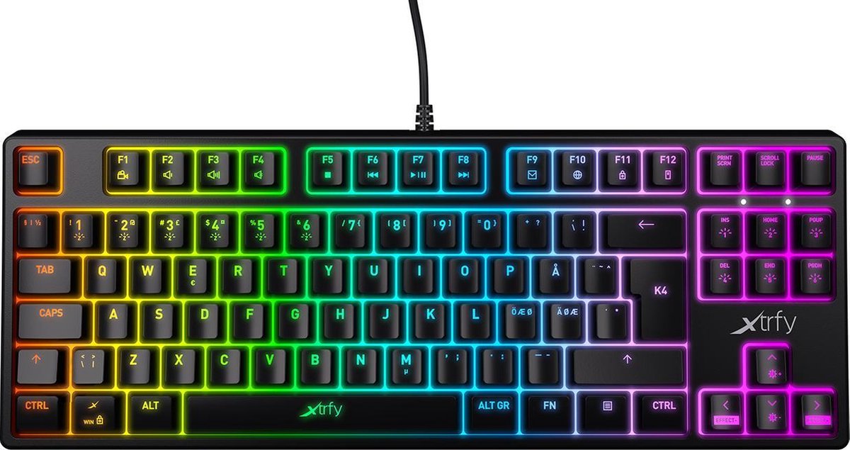 Xtrfy K4 TKL - Mechanisch Gaming toetsenbord met RGB - AZERTY Belgisch Layout - Zwart