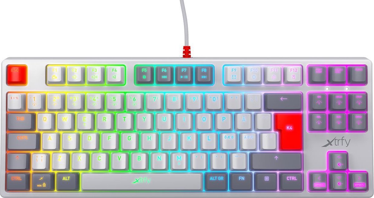 Xtrfy K4 TKL - Mechanisch Gaming toetsenbord met RGB US Layout - Retro Edition