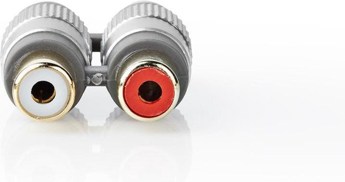 Adapter 2x RCA Female - 2 RCA Female | Metaal | Zilver