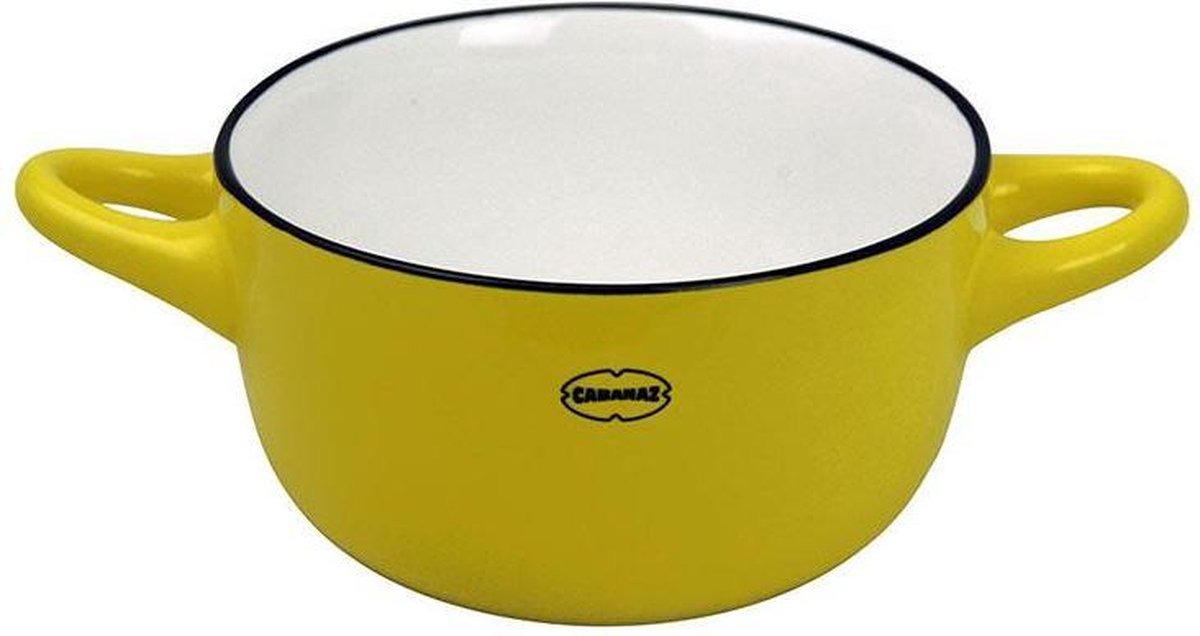 Cabanaz soepkom - met oren - Geel - Ø 11 cm