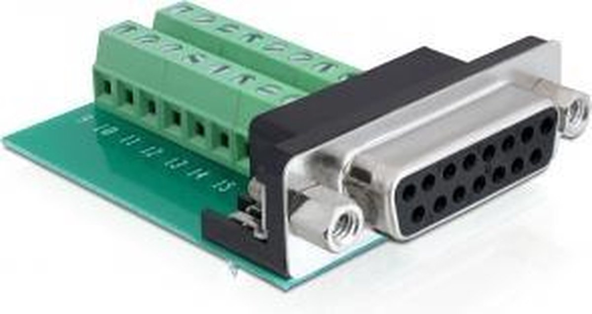 Delock - Adapter Sub-D 15 Pin Gameport Buchse - Terminalbloc