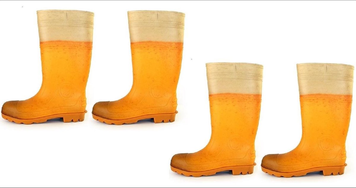 2x Paar Regenlaarzen Bierprint mt.41-42