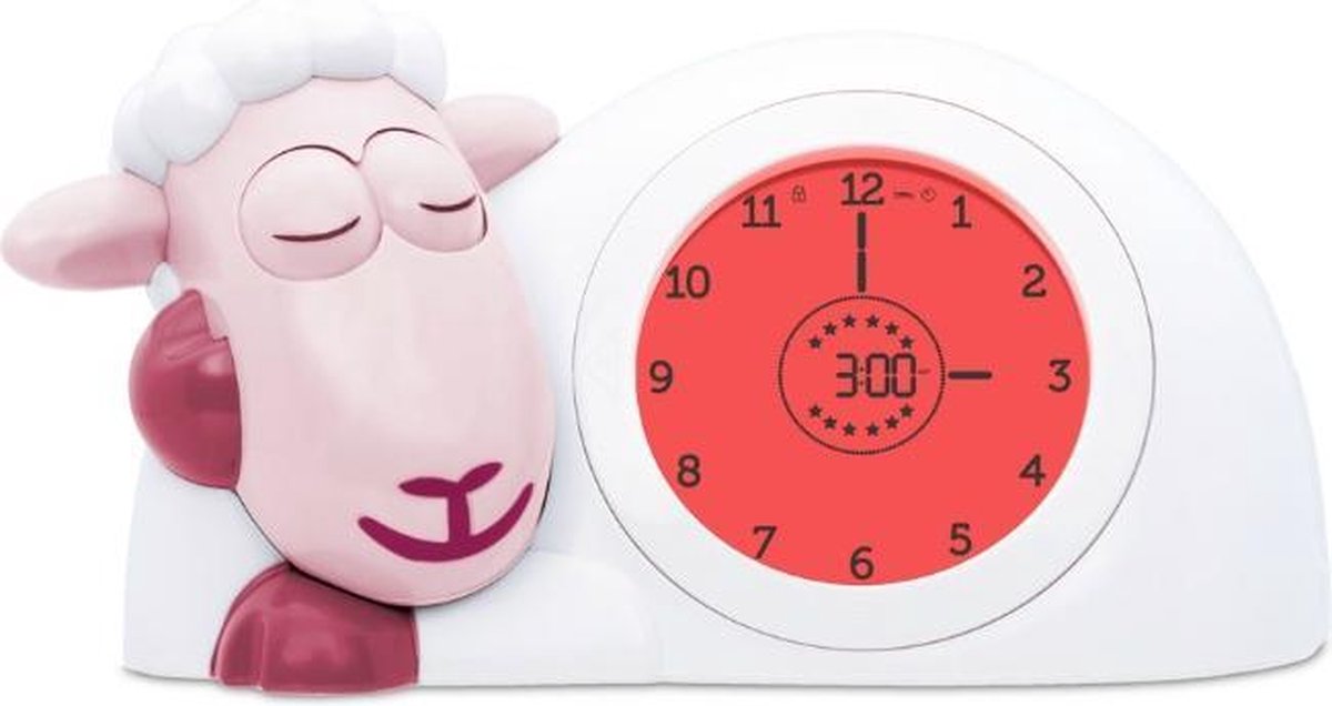 Zazu Sam Slaaptrainer - Met nachtlamp functie en slaaptimers -  Roze / Wit