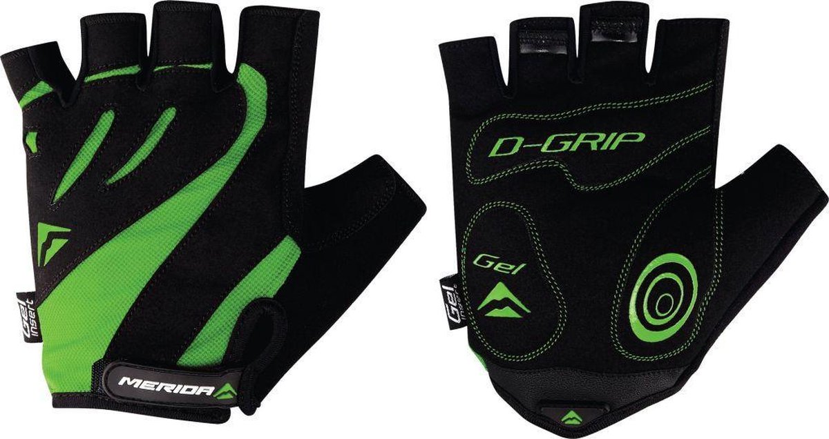 HANDSCHOENEN KORT COMFORT GEL ZWART/GROEN XS