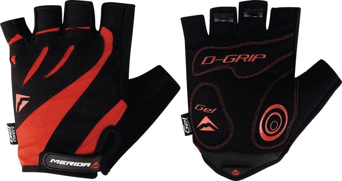 HANDSCHOENEN KORT COMFORT GEL ZWART/ROOD S