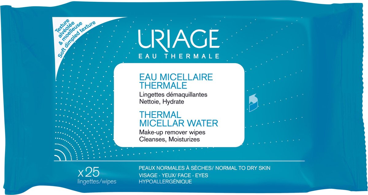 Uriage Eau Thermale Micellar Water Make-up Remover Wipes - 25 Wipes