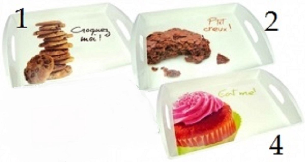 Groot dienblad Gourmandise melamine - 53 x 38 cm - per stuk