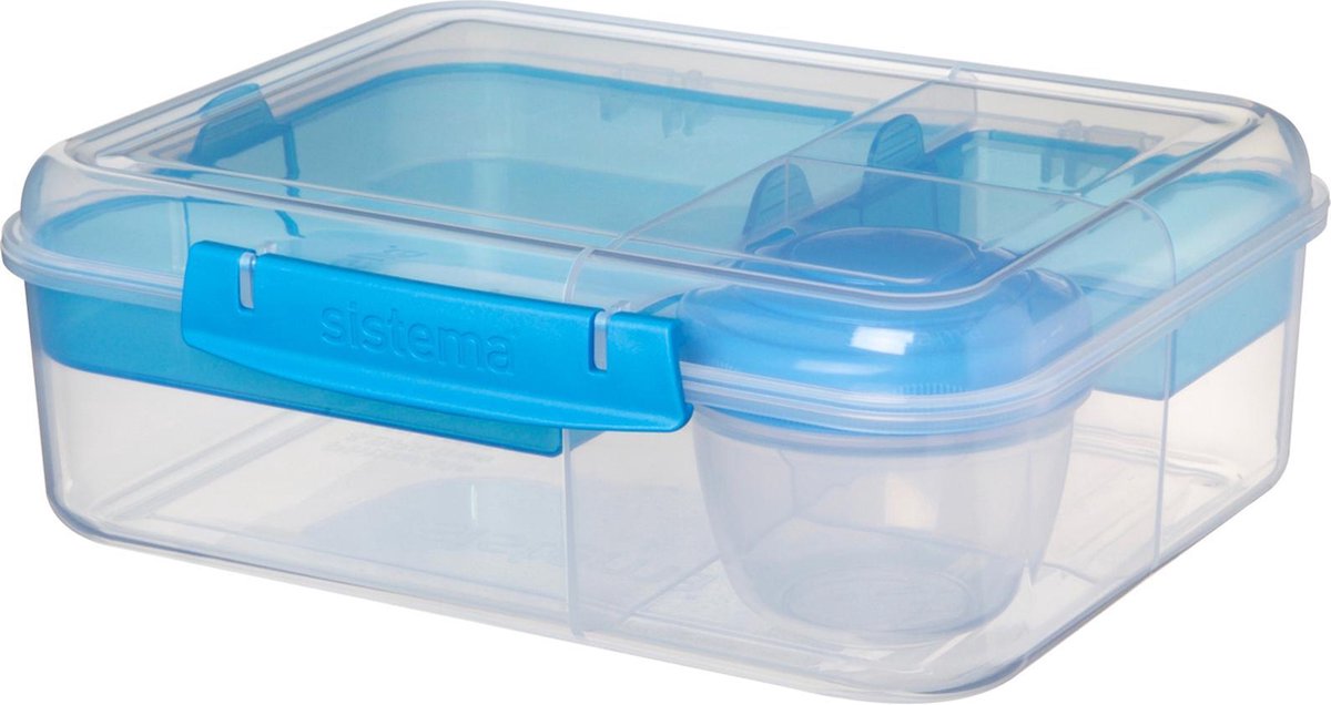 Sistema To Go Bento Box brooddoos - 4 compart. & yoghurtpotje blauw - 1.65L