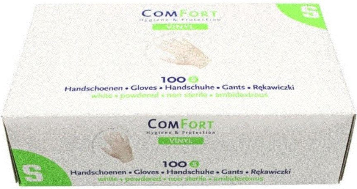 Meditrade vinyl wegwerp handschoenen - wit - maat S - 100 stuks
