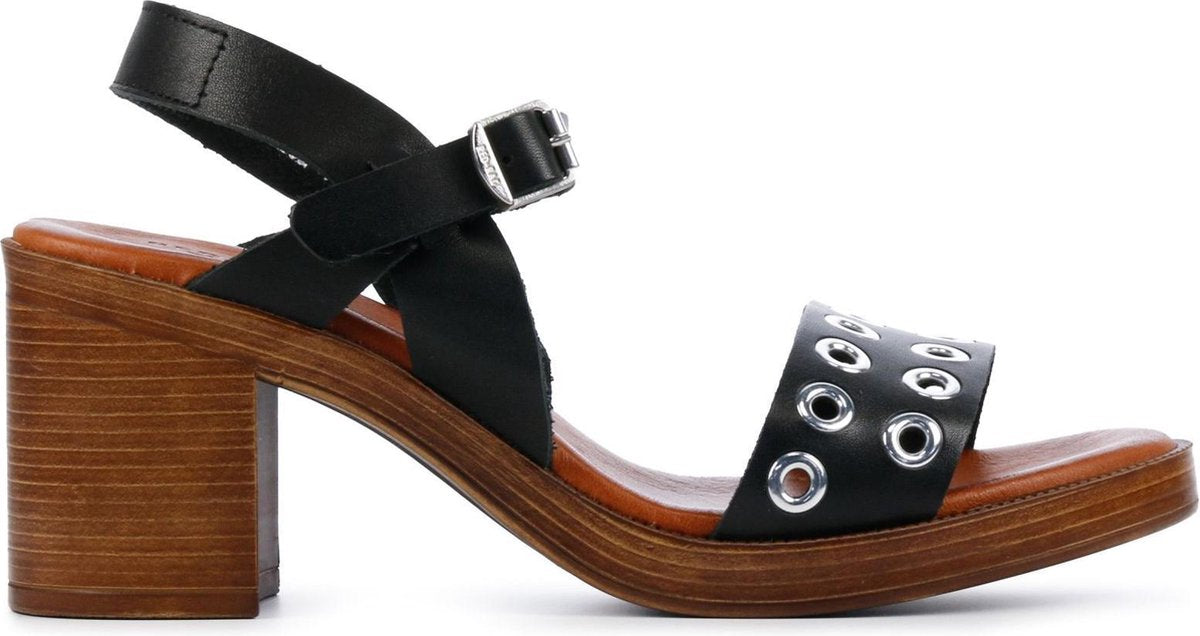 Red Rag Vrouwen Leren  Sandalen / Damesschoenen 79252 - Zwart - Maat 38