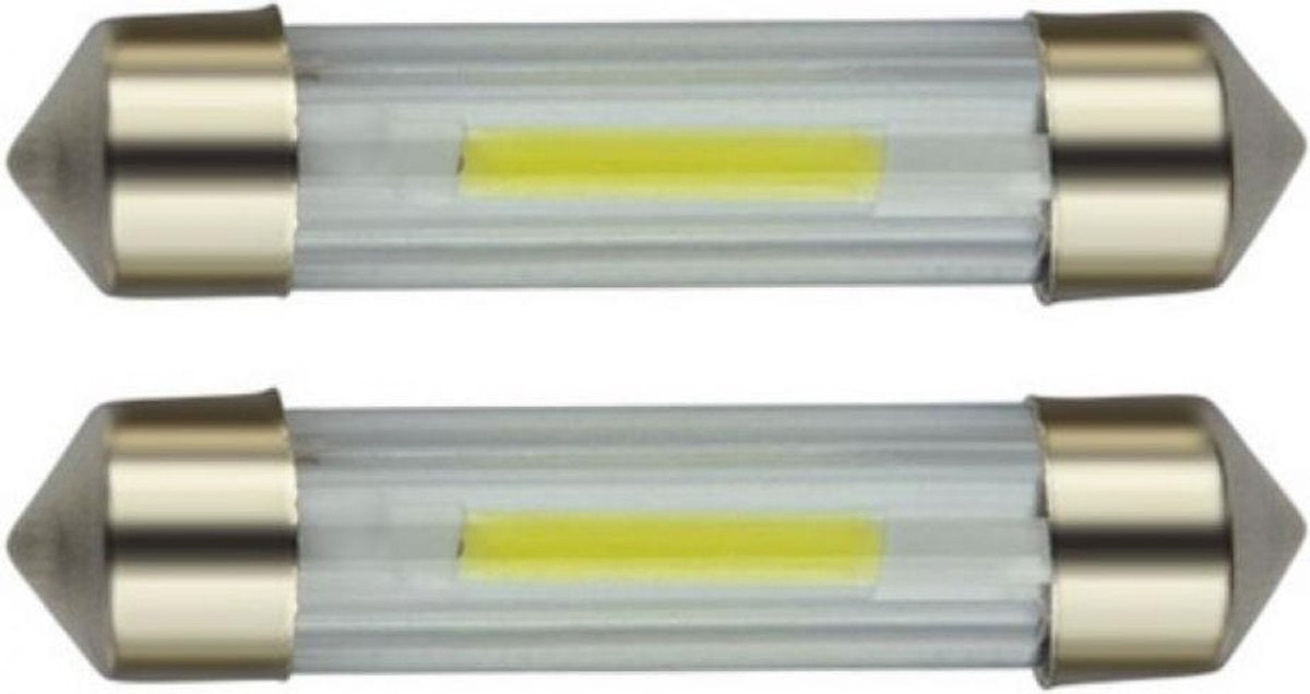 C5W autolamp 2 stuks | LED festoon 39mm | COB warmwit 3000K | 24 Volt - 2W