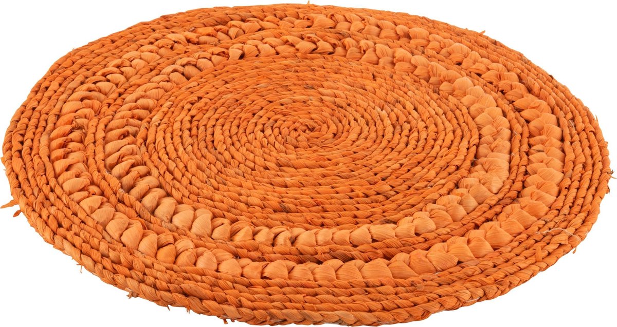J-Line Onderlegger Rond Riet Oranje