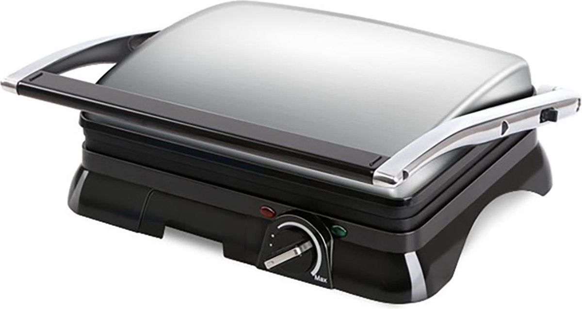 Contactgrill - Tosti Apparaat - Tosti Ijzer - Aigi Samy - Cool Touch - RVS - Zwart/Zilver - BSE